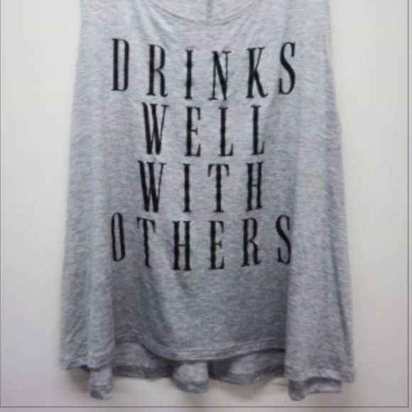 DRINKS WELL WITH OTHERS GRAY TANK - Picture 2 of 2